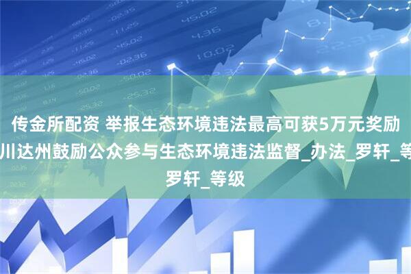 传金所配资 举报生态环境违法最高可获5万元奖励 四川达州鼓励公众参与生态环境违法监督_办法_罗轩_等级
